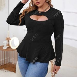 Black peplum top